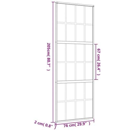 Klizna vrata zlatna 76x205 cm prozirno staklo ESG i aluminij - Zlatno 76 x 205 cm 1 Rešetke 6 x 4 Cijena
