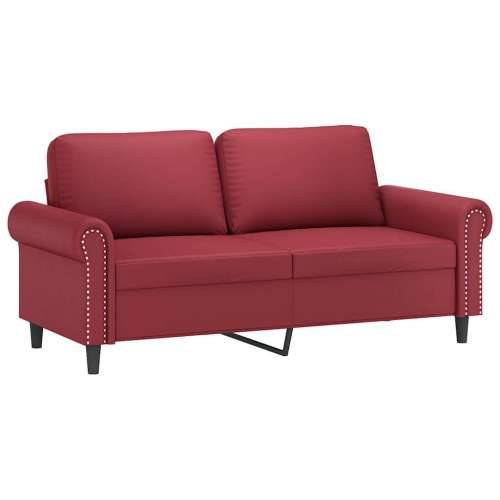Dvosjed s ukrasnim jastucima boja vina 140 cm oumjetne kože - boja crnog vina 140 cm Cijena