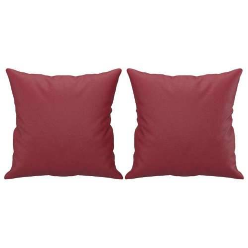 Dvosjed s ukrasnim jastucima boja vina 140 cm oumjetne kože - boja crnog vina 140 cm Cijena