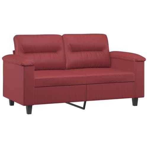 Dvosjed s ukrasnim jastucima boja vina 120 cm umjetna koža - boja crnog vina 120 cm Cijena