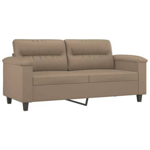 Dvosjed s ukrasnim jastucima boja cappuccina 140cm umjetna koža - Boja cappuccina 140 cm Cijena