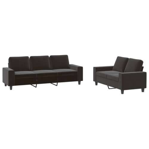 2-dijelni set sofa crni od tkanine - Crna s jastučićima Cijena