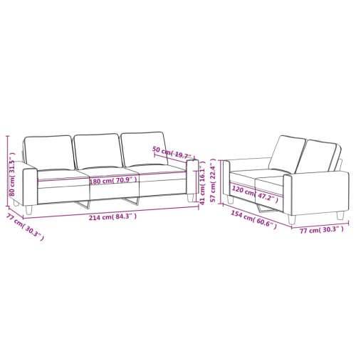 2-dijelni set sofa crni od tkanine - Crna s jastučićima Cijena