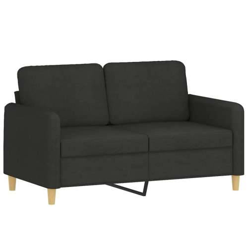 2-dijelni set sofa s jastucima crni od tkanine - Crna Bez oslonca za noge Cijena