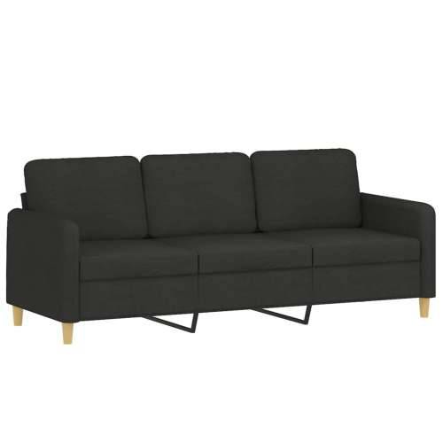 2-dijelni set sofa s jastucima crni od tkanine - Crna Bez oslonca za noge Cijena