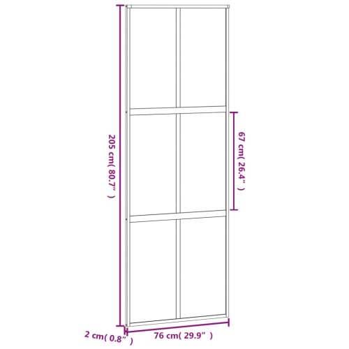 Klizna vrata bijela 76x205 cm od kaljenog stakla i aluminija - Bijela i prozirna 76 x 205 cm 1 Rešetke 3 x 2 Cijena