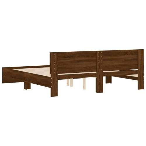 Okvir kreveta s uzglavljem boja smeđeg hrasta 160x200 cm - Smeđi hrast 160 x 200 cm Cijena
