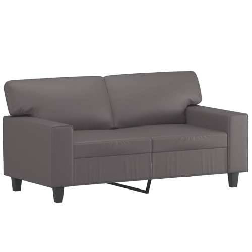 3-dijelni set sofa sivi od umjetne kože - Siva s jastučićima i tabureom Cijena