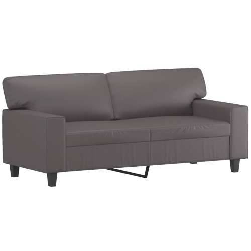3-dijelni set sofa sivi od umjetne kože - Siva s jastučićima i tabureom Cijena
