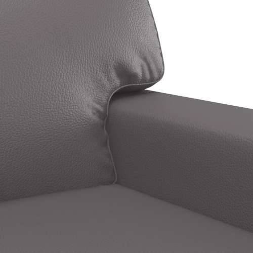 3-dijelni set sofa sivi od umjetne kože - Siva s jastučićima i tabureom Cijena