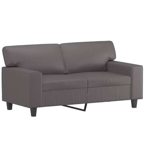 Dvosjed s ukrasnim jastucima sivi 120 cm od umjetne kože - Siva 120 cm Cijena