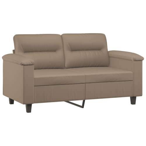 Dvosjed s ukrasnim jastucima boja cappuccina 120cm umjetna koža - Boja cappuccina 120 cm Cijena