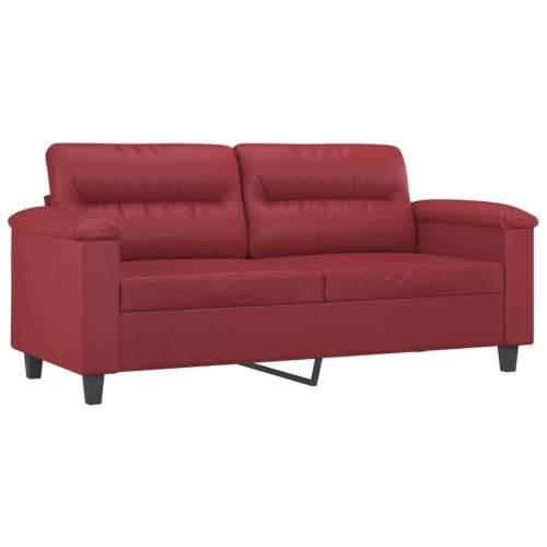 Dvosjed s ukrasnim jastucima boja vina 140 cm oumjetne kože - boja crnog vina 140 cm Cijena