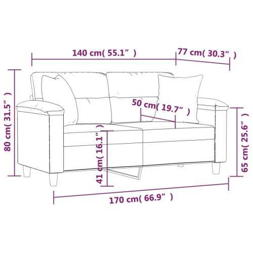 Dvosjed s ukrasnim jastucima boja vina 140 cm oumjetne kože - boja crnog vina 140 cm Cijena