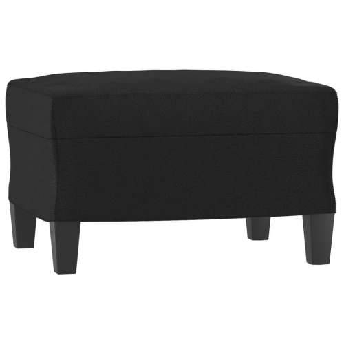 3-dijelni set sofa s jastucima crna od umjetne kože - Crna s jastucima i tabureom Cijena