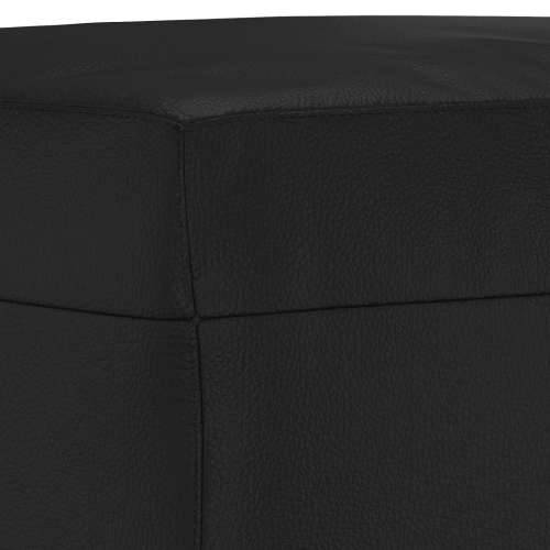 3-dijelni set sofa s jastucima crna od umjetne kože - Crna s jastucima i tabureom Cijena