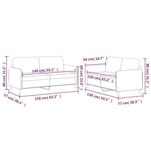 2-dijelni set sofa s jastucima tamnosivi od tkanine Tamno siva Bez oslonca za noge Cijena
