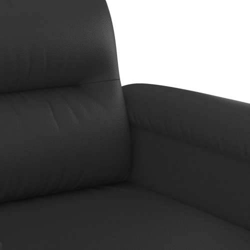 2-dijelni set sofa s jastucima crni od umjetne kože - Crna Bez oslonca za noge Cijena
