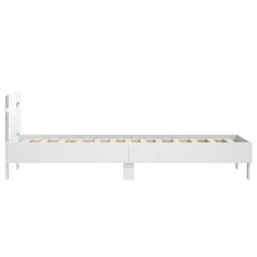Okvir kreveta s uzglavljem bijeli 90 x 200 cm konstruirano drvo - Bijela 90 x 200 cm Cijena