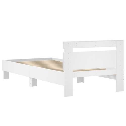 Okvir kreveta s uzglavljem bijeli 90 x 200 cm konstruirano drvo - Bijela 90 x 200 cm Cijena