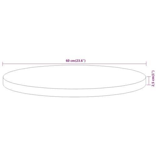 Stolna ploča Ø60x2,5 cm okrugla od masivnog bagremovog drva - Bagremovo drvo (prirodno) 60 cm 1 25 mm Cijena