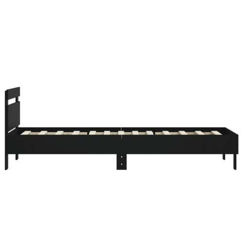 Okvir kreveta s uzglavljem crni 90 x 200 cm konstruirano drvo - Crna 90 x 200 cm Cijena