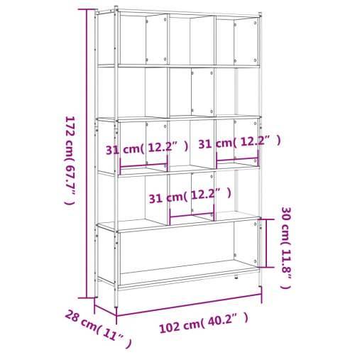 Regal za knjige boja hrasta 102x28x172 cm od konstruiranog drva - Smeđi hrast 1 Cijena