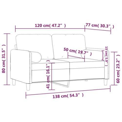 Dvosjed s ukrasnim jastucima tamnosivi 120 cm baršunasti - Tamno siva 120 cm Cijena