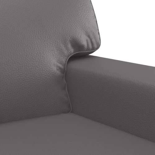 3-dijelni set sofa s jastucima sivi od umjetne kože - Siva s jastucima i tabureom Cijena