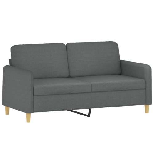 3-dijelni set sofa s jastucima tamnosivi od tkanine - Tamno siva s jastucima i tabureom Cijena