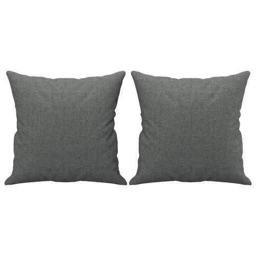 3-dijelni set sofa s jastucima tamnosivi od tkanine - Tamno siva s jastucima i tabureom Cijena