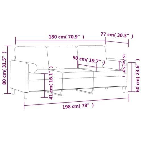 Trosjed s ukrasnim jastucima tamnozeleni 180 cm baršunasti - Tamnozelena 180 cm Cijena