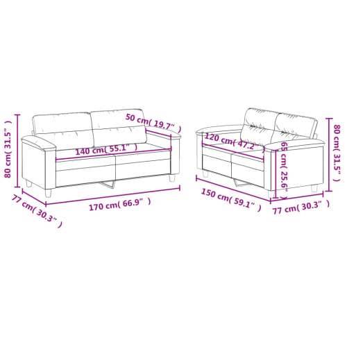 2-dijelni set sofa s jastucima boja vina od umjetne kože - boja crnog vina Bez oslonca za noge Cijena