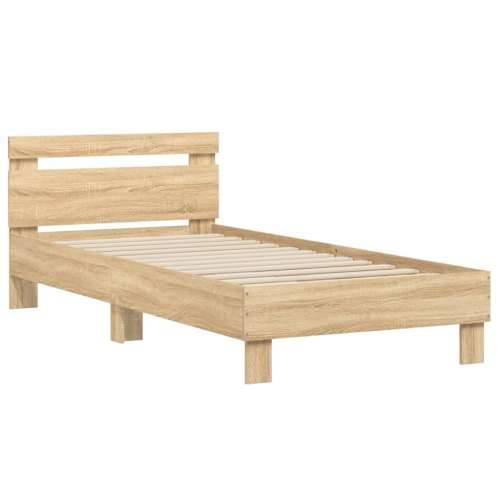 Okvir za krevet s uzglavljem boja hrasta 90x200 cm drveni - sonoma hrast 90 x 200 cm Cijena