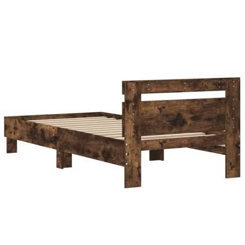 Okvir kreveta bez madraca s uzglavljem boja hrasta 90x200 cm - Dimljeni hrast 90 x 200 cm Cijena