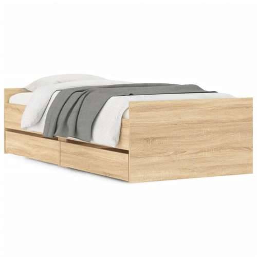 Okvir kreveta s ladicama boja hrasta 100 x 200 cm - sonoma hrast 100 x 200 cm Cijena