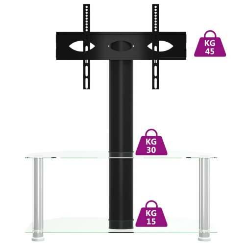 Kutni TV stalak s 2 razine za 32 - 70 inča crno-srebrni - Srebrno 1 101 cm 90 cm Cijena