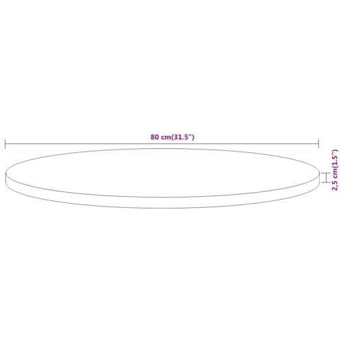 Stolna ploča Ø80x2,5 cm okrugla od masivnog bagremovog drva - Bagremovo drvo (prirodno) 80 cm 1 25 mm Cijena