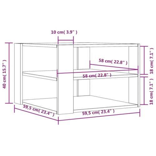 Stolić za kavu boja hrasta 59,5x59,5x40 cm konstruirano drvo Sivi hrast sonoma 1 Cijena