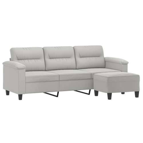 Trosjed s tabureom svjetlosivi 180 cm od mikrovlakana - Svjetlosiva Cijena
