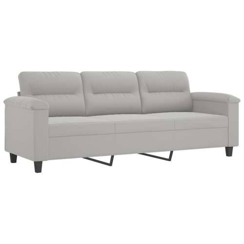 Trosjed s tabureom svjetlosivi 180 cm od mikrovlakana - Svjetlosiva Cijena