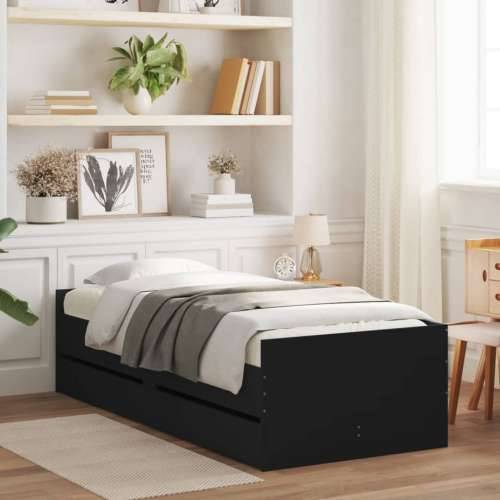 Okvir kreveta s ladicama crni 100 x 200 cm - Crna 100 x 200 cm Cijena