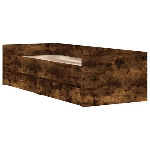 Okvir kreveta s ladicama boja dimljenog hrasta 100 x 200 cm Dimljeni hrast 100 x 200 cm Cijena