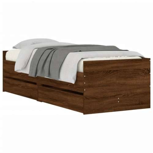 Okvir kreveta s ladicama boja hrasta 100 x 200 cm - Smeđi hrast 100 x 200 cm Cijena