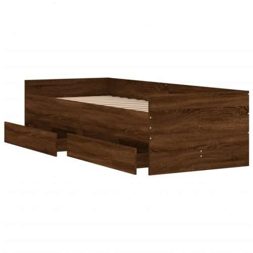 Okvir kreveta s ladicama boja hrasta 100 x 200 cm - Smeđi hrast 100 x 200 cm Cijena