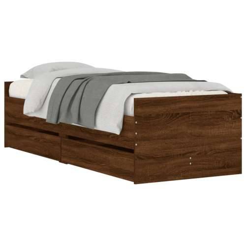 Okvir kreveta s ladicama boja smeđeg hrasta 90x200 cm - Smeđi hrast 90 x 200 cm Cijena