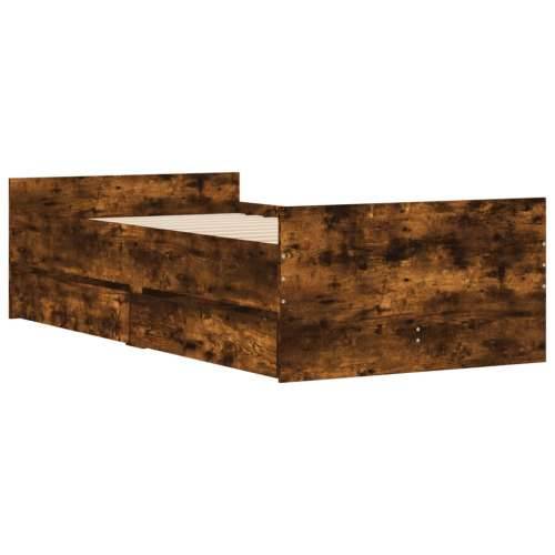 Okvir kreveta s ladicama boja dimljenog hrasta 100 x 200 cm Dimljeni hrast 100 x 200 cm Cijena