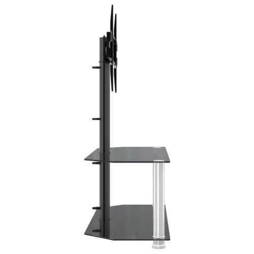 Kutni TV stalak s 2 razine za 32 - 70 inča crno-srebrni - Crna i srebrna 1 101 cm 110 cm Cijena