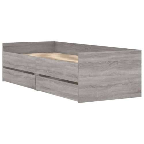 Okvir kreveta s ladicama siva boja hrasta 90x200 cm - Sivi hrast sonoma 90 x 200 cm Cijena