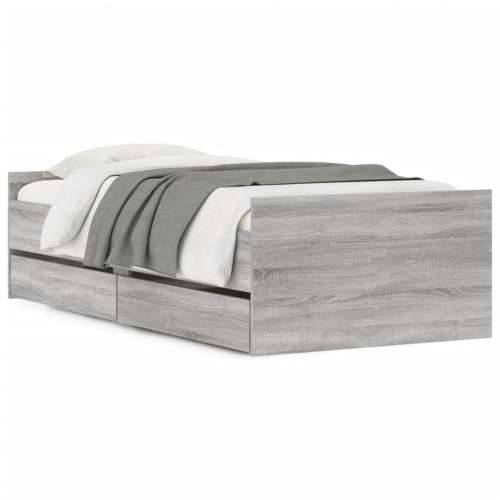 Okvir kreveta s ladicama siva boja hrasta 100 x 200 cm - Sivi hrast sonoma 100 x 200 cm Cijena
